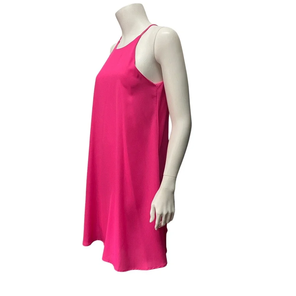 Everly Women's Small Pink Shift Dress Keyhole High Neckline Sleeveless‎ B205